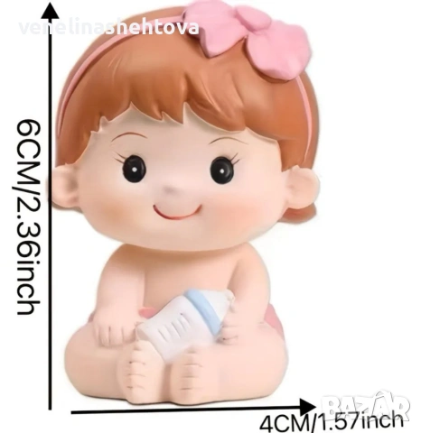 Фигурка бебе момче или момиче с шише за декорация на торта бебешко парти, снимка 4 - Други - 54044224