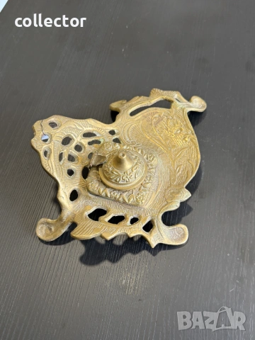 Стара бронзова мастилница. №8065, снимка 3 - Колекции - 54051676