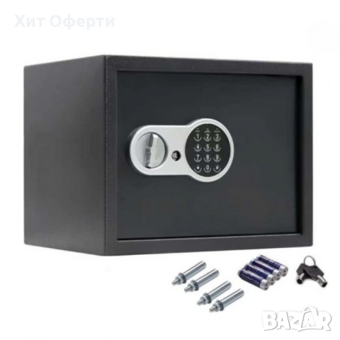 Сейф за ценности Cheffinger с цифрово заключване – 8,5L, 16L и 26L варианти, батерии и монтажни болт, снимка 6 - Други стоки за дома - 53202458