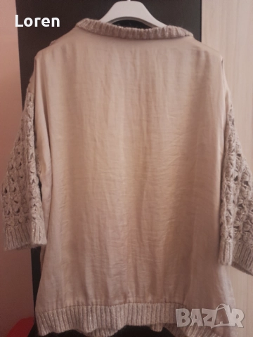 *Summum woman*Блузка плетена отпред,сатен отзад с тричетвърт ръкав, снимка 8 - Блузи с дълъг ръкав и пуловери - 52648869