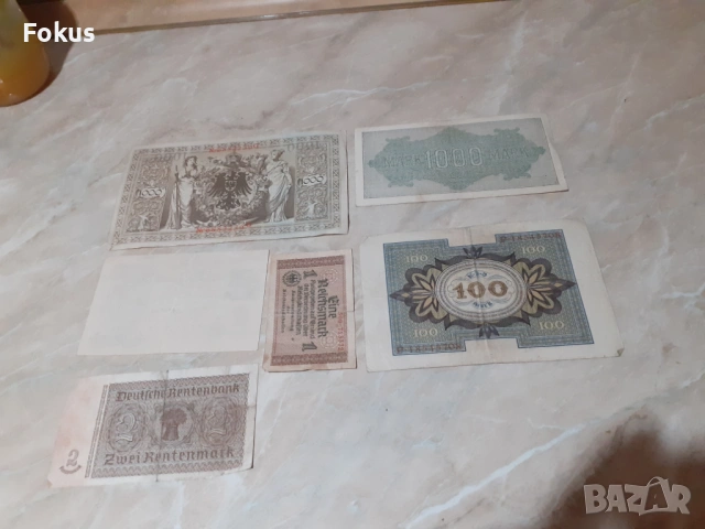 Лот 3 - Райхс марки, Дойче марки банкнота, марка - 6 бр., снимка 4 - Антикварни и старинни предмети - 53938570