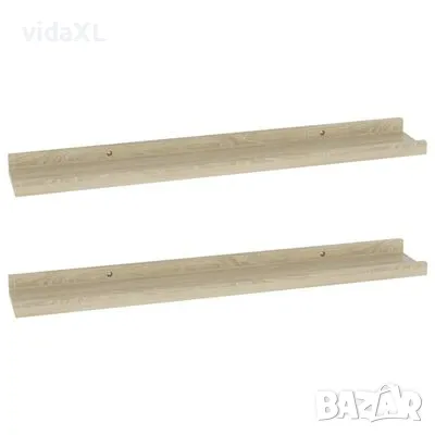 vidaXL Стенни рафтове, 2 бр, сонома дъб, 60x9x3 см（SKU:326680）, снимка 1 - Други - 48716007