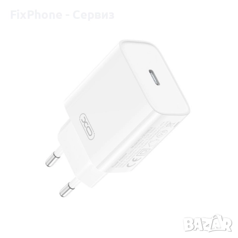 Зарядно устройство комплект XO CE15 PD 20W 1x USB-C 3A + USB-C кабел, Qick Charging, Бяло , снимка 2 - Оригинални зарядни - 52575298
