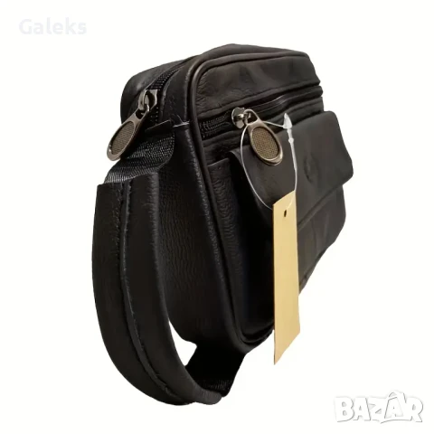 Малка ръчна мъжка чантичка тип Борсета / Кафява естествена кожа!, снимка 6 - Чанти - 49718303