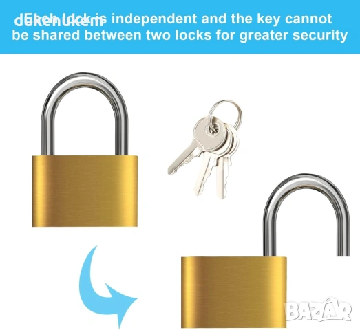 5 броя Катинари 30 мм, месинг + ключове, снимка 5 - Други стоки за дома - 53244249