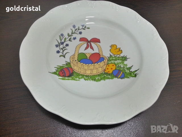 Стар български порцелан чиния Великден , снимка 5 - Антикварни и старинни предмети - 53866169
