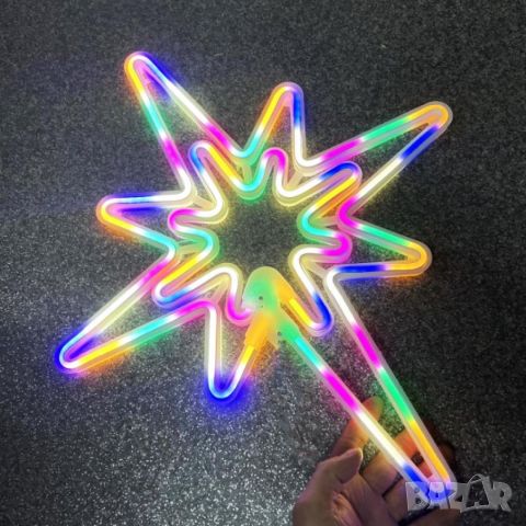 Светеща коледна LED звезда, водоустойчива,52 см, снимка 5 - Декорация за дома - 46436434