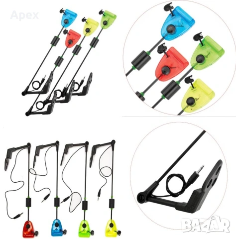 Светещи Обтегачи Суингери за Риболов.Електронен Сигнализатор Обтегач Swinger за Шаран.Стойка и Колче, снимка 2 - Екипировка - 54006417