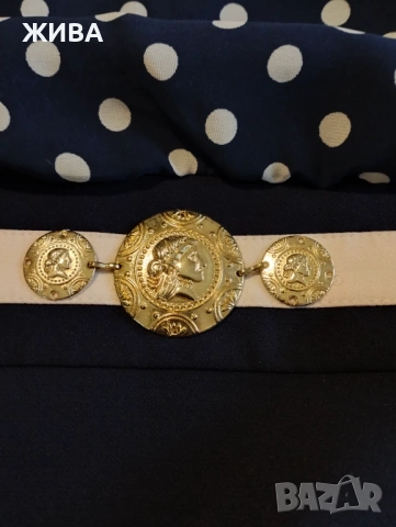 FRANZ MARI елегантна дамска рокля т.синя на точки, снимка 6 - Рокли - 54036458