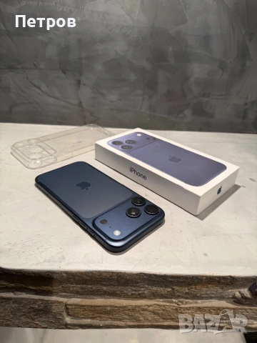 2 cycle! КАТО ЧИСТО НОВ Iphone 17 Pro Max Blue + калъф