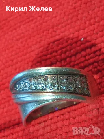 СТАР РУСКИ СРЕБЪРЕН ПРЪСТЕН СРЕБРО 925 с 2ри ЩЕМПЕЛ ХБО ИНКРУСТИРАН с БЛЕСТЯЩИ ЦИРКОНИ 47527, снимка 15 - Антикварни и старинни предмети - 50136447