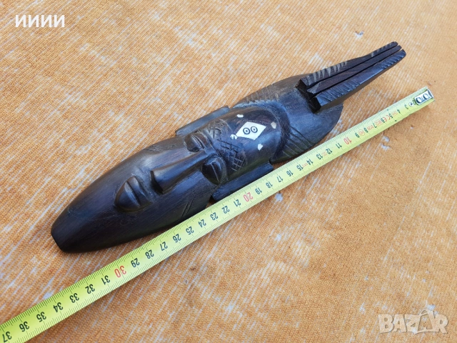 Маска от абаносово дърво , снимка 4 - Антикварни и старинни предмети - 53872083