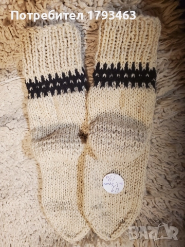 Ръчно плетени мъжки чорапи размер 42, снимка 7 - Мъжки чорапи - 50037516
