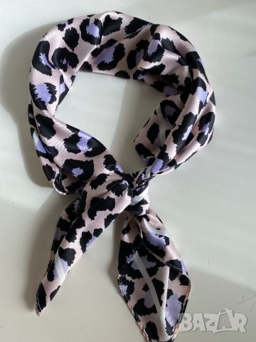Леопардов шал/ кърпа за глава в розово и лилаво, снимка 1 - Шалове - 44773161