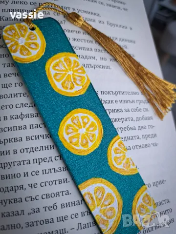 Ръчно рисуван дървен книгоразделител, снимка 2 - Други - 49785884