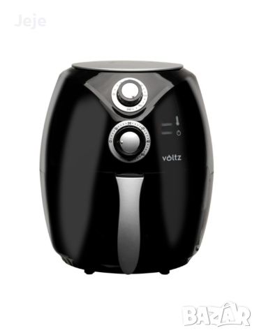 Фритюрник AirFryer, 1600W, 3л., горещ въздух, таймер, до 200°C, черен, снимка 2 - Фритюрници - 46738554