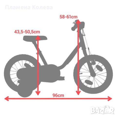 Детски велосипед B twin  500 unicorn, 14 инча, за деца на 3 до 5 години, принт "еднорог"

, снимка 2 - Детски велосипеди, триколки и коли - 45503894