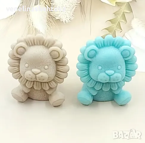 Лъв лъвче дълбок силиконов молд форма за свещи гипс сапун фондан за декорация на торта 