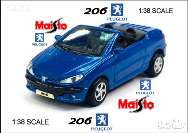 Peugeot 206 CC Cabrio Maisto - Мащаб 1:38