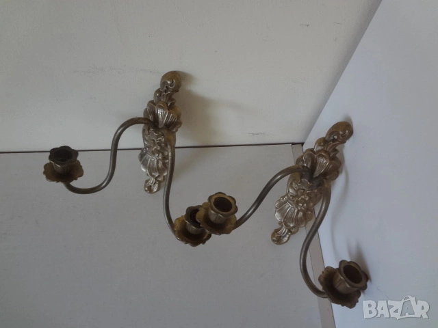 2 бр. бронзови свещника, снимка 7 - Антикварни и старинни предмети - 53528513