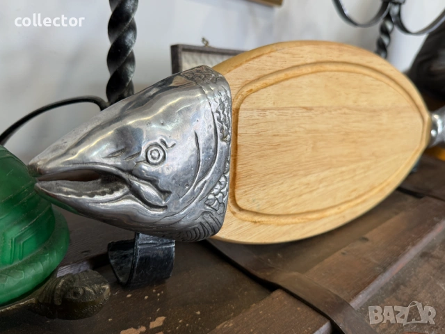 Винтидж дъска / поднос за сервиране с формата на риба. №7950, снимка 3 - Антикварни и старинни предмети - 53825118