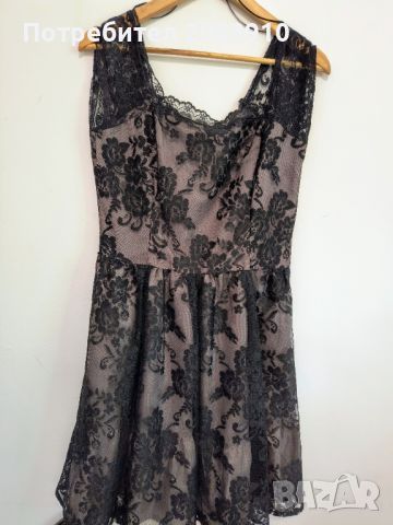 Черна дантелена рокля размер 40, снимка 2 - Рокли - 46436806
