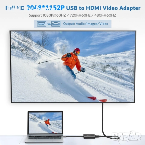 ABLEWE USB към HDMI адаптер, снимка 9 - Друга електроника - 53236463