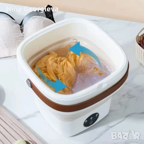 Мини сгъваема пералня с центрофуга – Компактна, мощна и идеална за всеки дом или пътуване - 12 литра, снимка 4 - Перални - 54082771