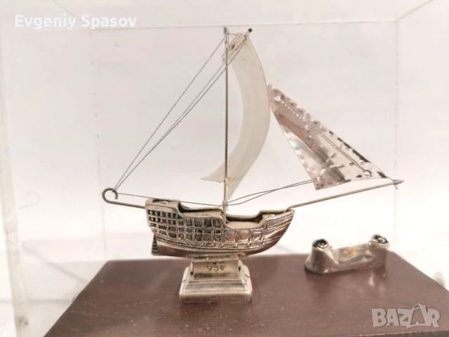 Сребърно Корабче Сувенир Санта Мария от Гърция, снимка 2 - Колекции - 51581151