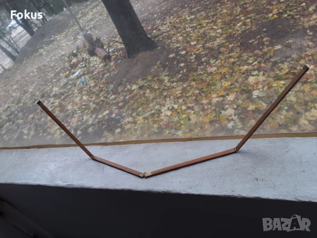 Стар антикварен дървен метър с бронзови панти, снимка 7 - Антикварни и старинни предмети - 53358000