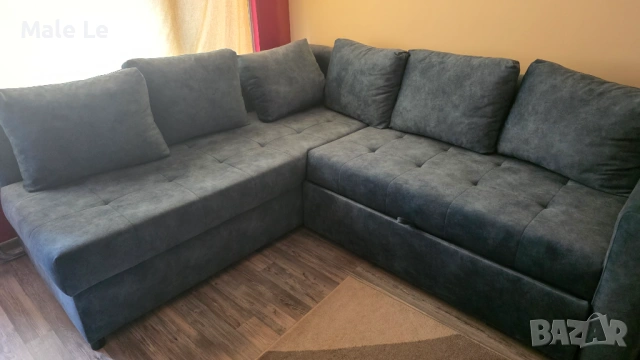 Ъглов диван с функция сън и ракла 