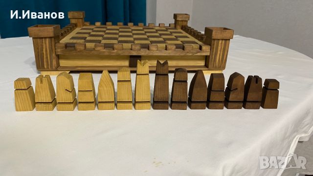 Шах дървен, ръчна изработка (Обновена с допълнение), снимка 8 - Шах и табла - 45557842
