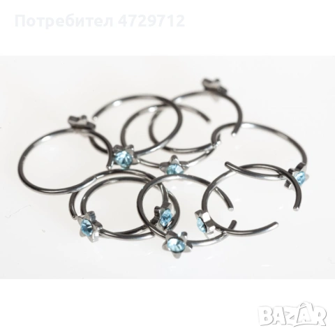 Обици за поставяне на носа с цирконий, снимка 10 - Обеци - 53498277