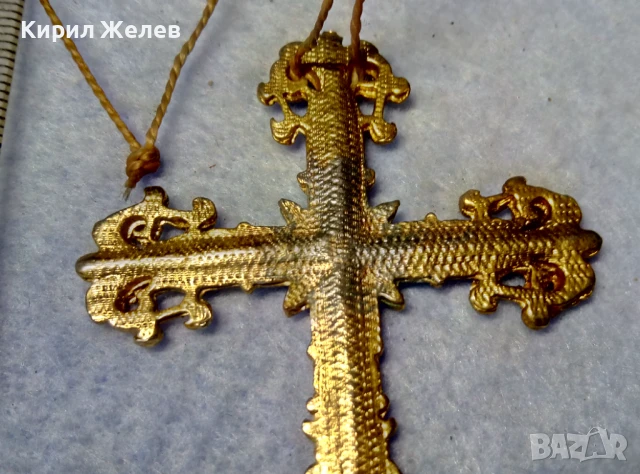 СТАР в БАРОКОВ СТИЛ ПОЗЛАТЕН ГОЛЯМ НАГРЪДЕН КРЪСТ МАЙСТОРСКА РЕТРО АРТ ИЗРАБОТКА 38144, снимка 6 - Антикварни и старинни предмети - 51255663
