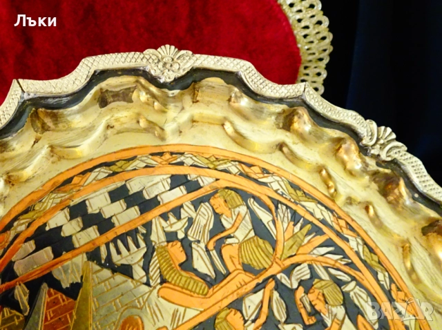 Бронзов поднос,чиния за стена Египет., снимка 4 - Антикварни и старинни предмети - 51823745