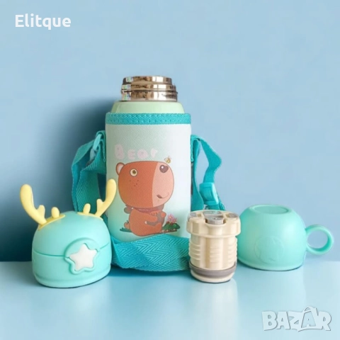 Детска бутилка за вода 2 в 1 от неръждаема стомана, снимка 10 - Стоки за близнаци - 52862531