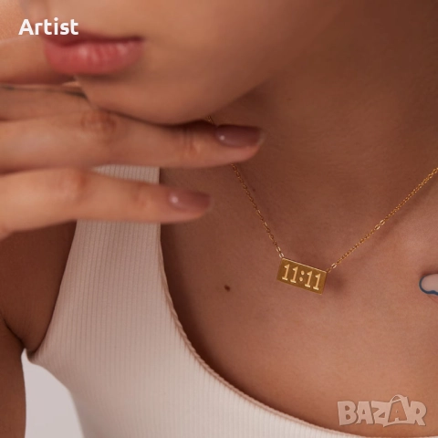 Колие от стомана със златно покритие, снимка 3 - Колиета, медальони, синджири - 52965250