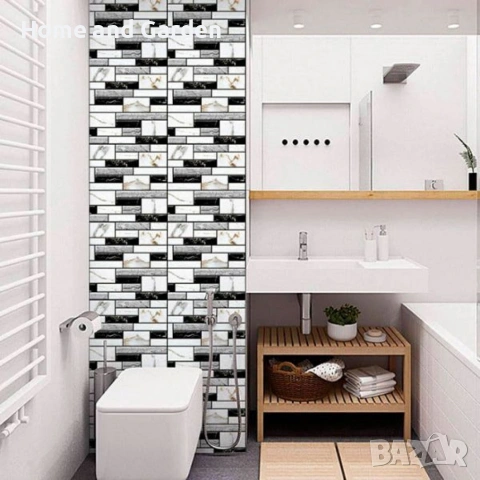 Самозалепващи 3D стикери за стена – Имитация на мрамор, 30x30 см (10 броя), снимка 2 - Декорация за дома - 54027644