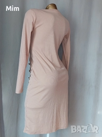 S  Тревисто зелена рокля и L в светло бежаво , снимка 6 - Рокли - 52082830