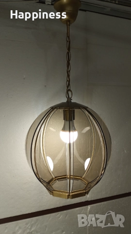 Абажур (Полилей) с 8 стъкла и Нова LED крушка (E27 / 9W / 4000K ), снимка 6 - Лампи за таван - 52670881