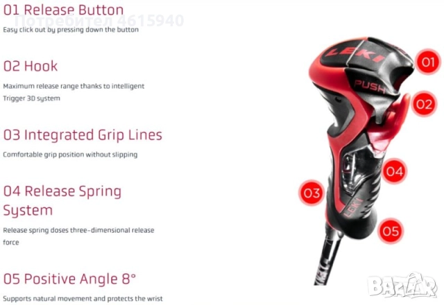 LEKI 135см ЛЕКИ нови щеки система TRIGGER 3D 359лв, снимка 8 - Зимни спортове - 52408662