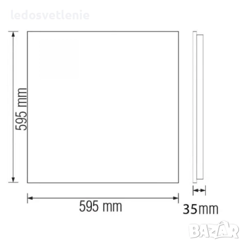 LED Панел 40W 4800lumen V-tac с Philips Драйвер и 5г гаранция 60×60см за скрит монтаж (за растер) в , снимка 2 - Лед осветление - 52418315