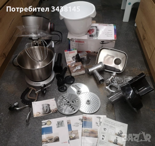кухненски робот Bosch MUM9D33S11, месомелачка, мултимиксер с 3 диска 