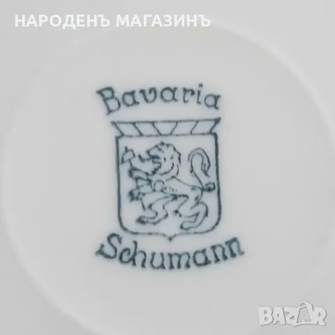 1929 г. SCHUMANN – Антикварен Немски порцелан плато плато с плодове , снимка 4 - Други ценни предмети - 47076765