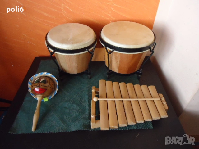 тарамбука, маракас , кастанети, там-там ,барабан-език ,ксилофон, снимка 7 - Ударни инструменти - 24785296