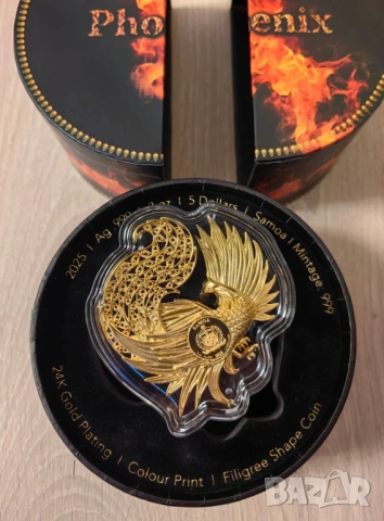 5 долара 2025 Самоа - Птицата Феникс - 2 оз.сребърна монета, снимка 4 - Нумизматика и бонистика - 54060877