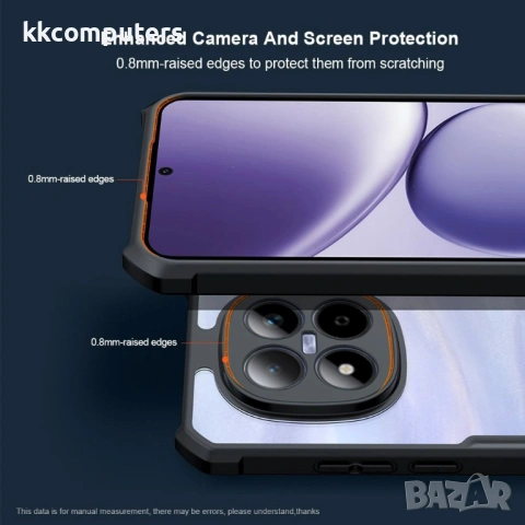 XUNDD Прозрачен Калъф за Xiaomi Redmi Note 15 Pro 5G - TPU+Акрил, Airbag, 0.8mm защита, Черен, снимка 3 - Резервни части за телефони - 53781093