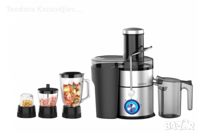 Сокоизтистквачка 4 в 1, блендер, месомелачка и мелница за подправки Lexical LJE-2212, снимка 3 - Кухненски роботи - 51265845