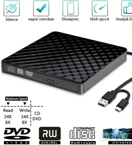 Външно DVD/CD записващо устройство, снимка 15 - Друга електроника - 54042409