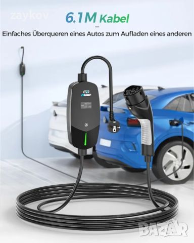 EVDANCE Тип 2 кабел за зареждане 16A 6.1M 3.68KW EV кабел за зареждане, преносимо EV зарядно, снимка 3 - Друга електроника - 46400271